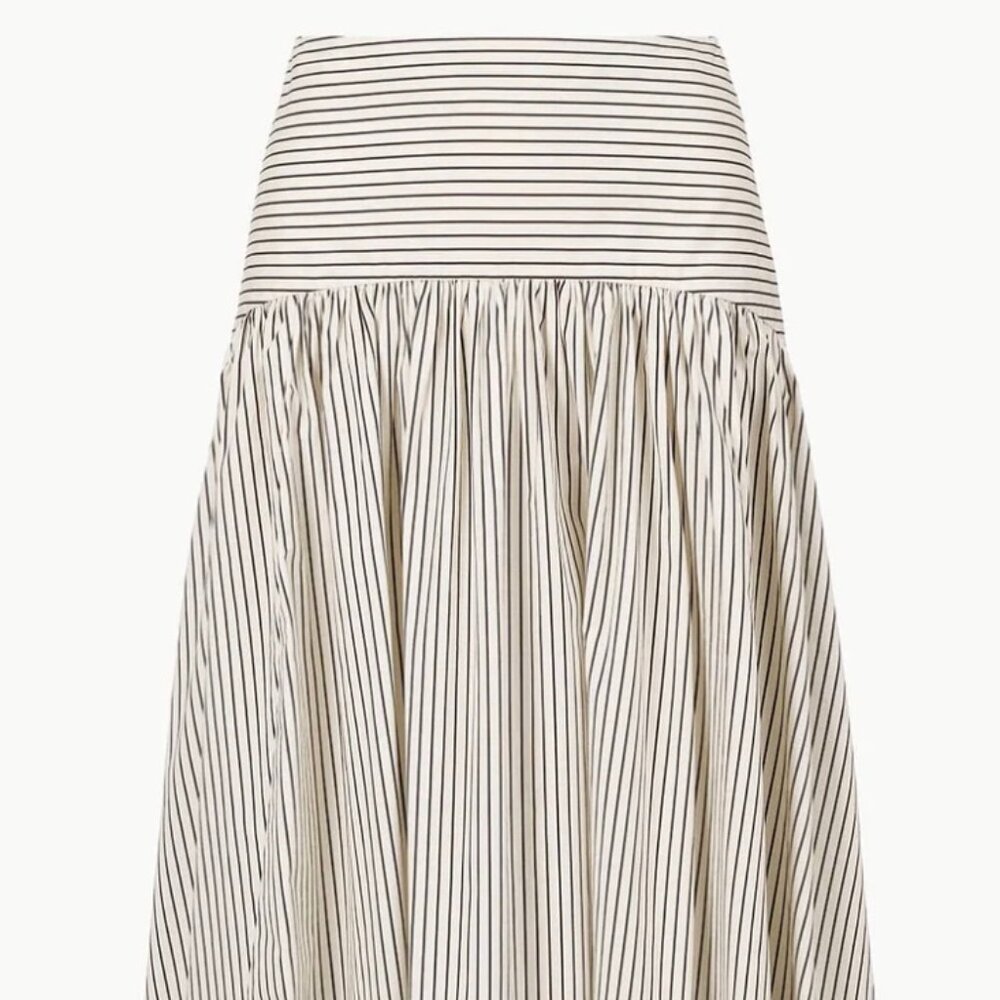 STAUD Procida Skirt - Ivory Micro Stripe (NWT, 2)